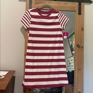 SO Burgundy and White Striped Dress